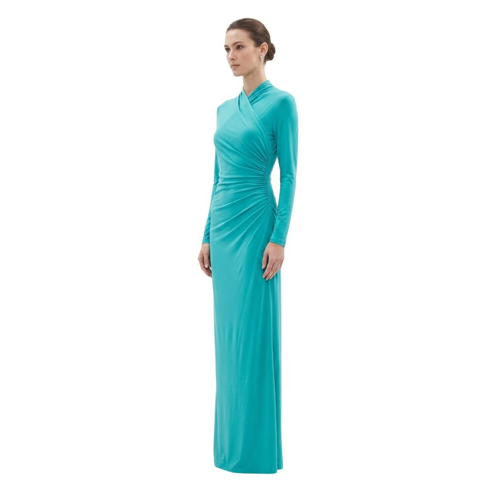 Naked Wardrobe Overlay Long Sleeve Body-Con Maxi Dress